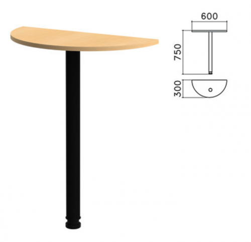Стол приставной полукруг Канц (600x300x750 мм)