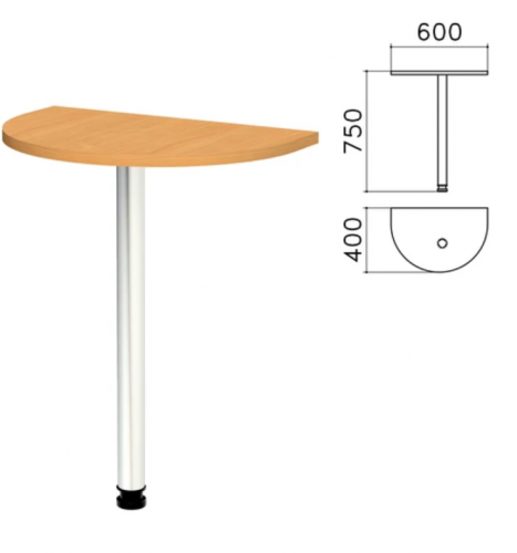 Стол приставной полукруг Монолит (600x400x750 мм)