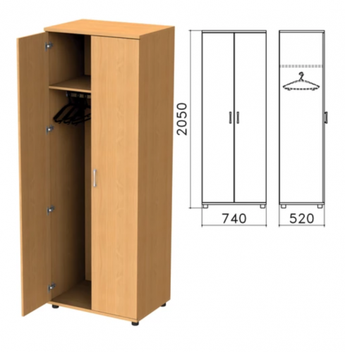 Шкаф для одежды Монолит (740x520x2050 мм)