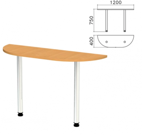 Стол приставной полукруг Монолит (1200x400x750 мм)