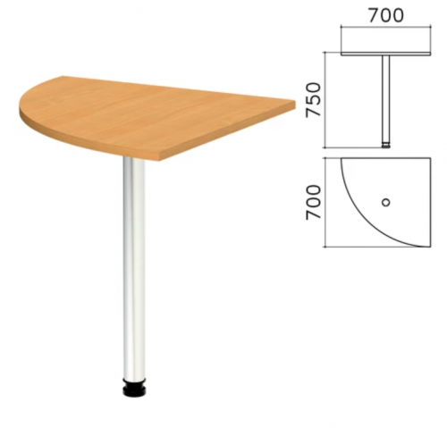 Стол приставной угловой Монолит (700x700x750 мм)
