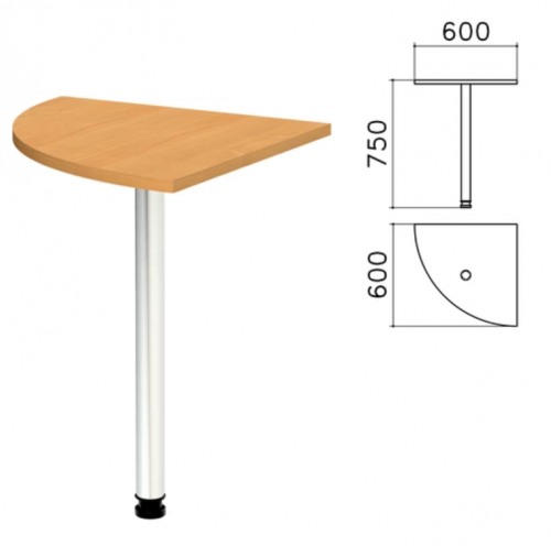 Стол приставной угловой Монолит (600x600x750 мм)
